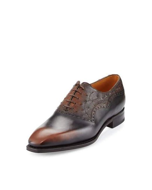 Corthay Wilfrid Ostrich Leather Oxford Shoe
