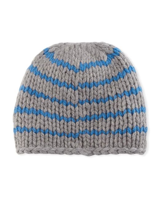 Il Borgo Striped Knit Cashmere Beanie Hat