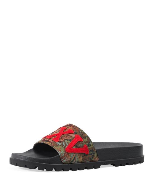 Gucci Pursuit Treck Brocade Slide Sandal