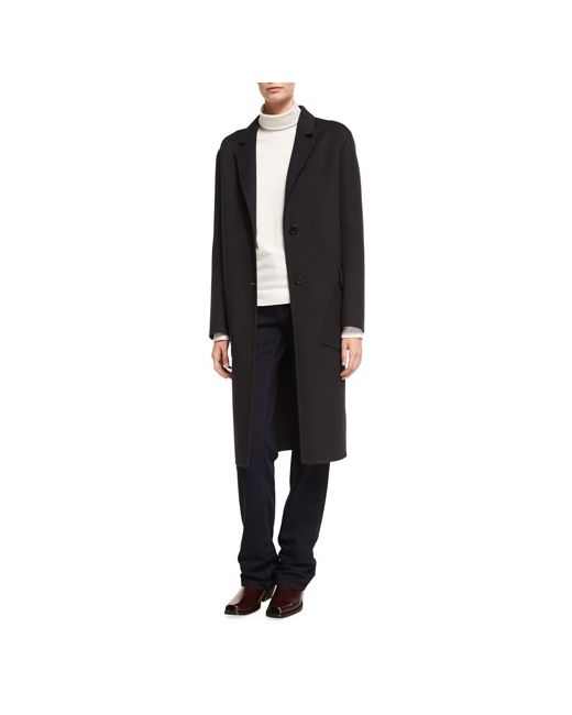 Calvin Klein 205W39Nyc Cashmere Single-Breasted Coat with Diagonal Pockets