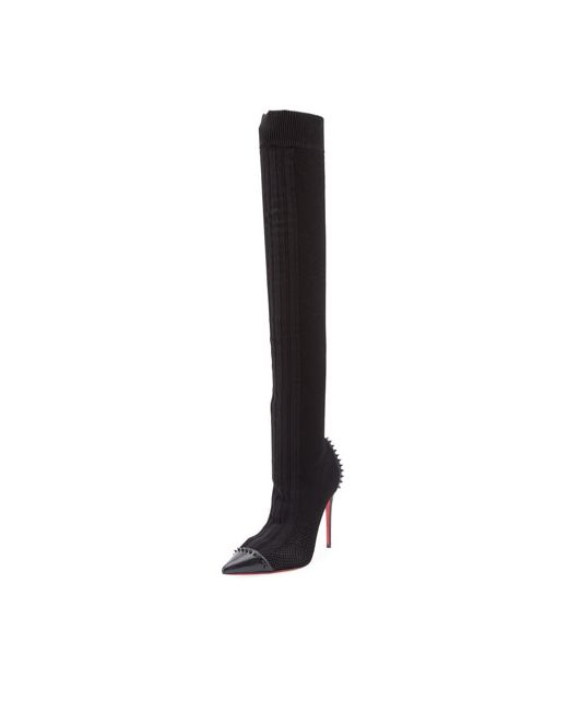 Christian Louboutin Souricette Spiked Tall Sock Sole Boot