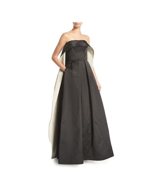 Zac Posen Strapless Cape-Back Evening Gown