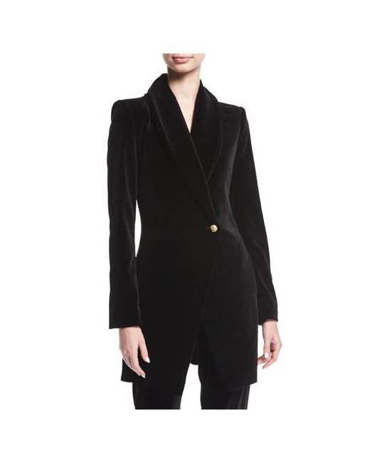 Alice + Olivia Vance Crossover Sueded Long Coat