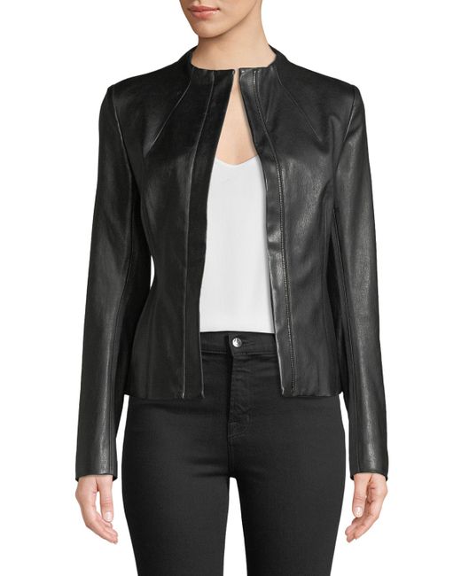 Theory Sculpted Zip-Front Bristol Lamb Leather Jacket