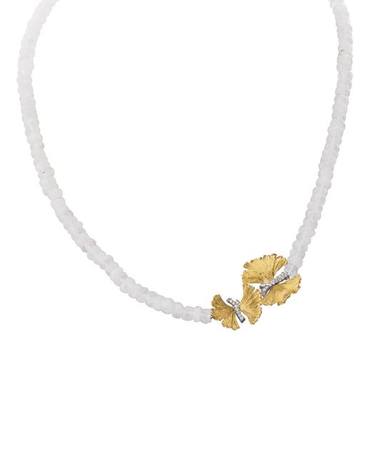 Michael Aram Butterfly Ginkgo Single-Strand Necklace w Moonstone