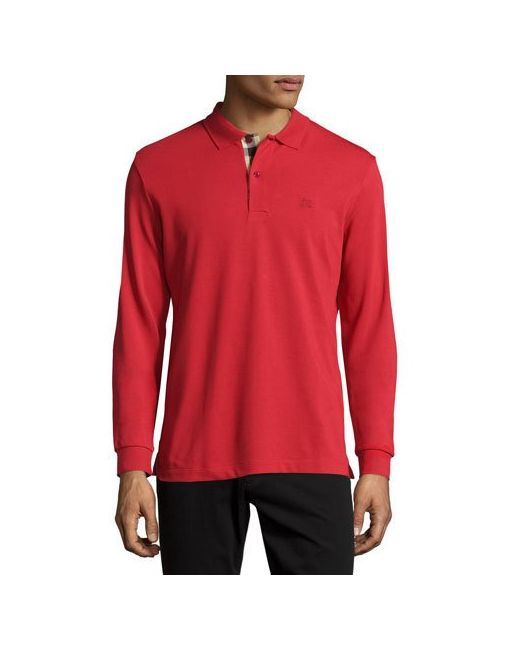 Burberry Long-Sleeve Oxford Polo Shirt