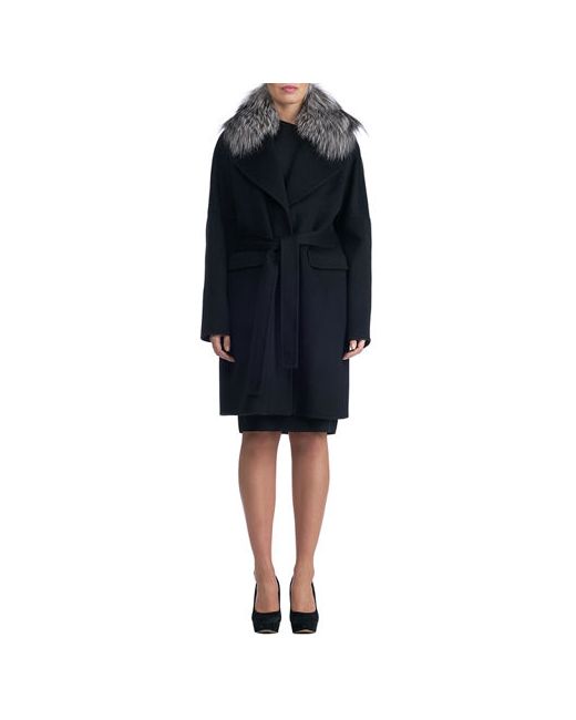 Gorski Double-Face Cashmere Short Coat w Fox Fur Collar