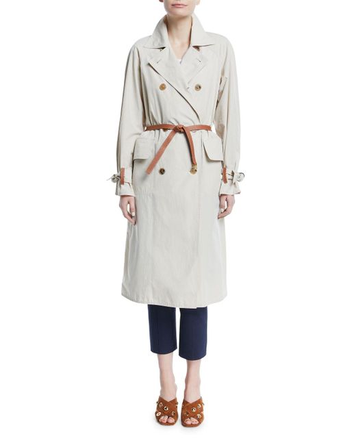 Tory Burch Marielle Trench Coat with Leather Belt
