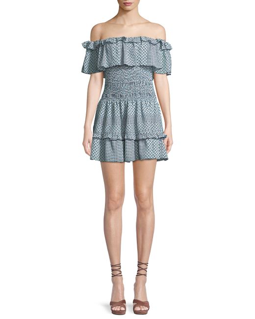 Parker Hali Silk Off-the-Shoulder Mini Dress