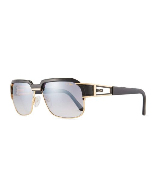 Cazal Square Half-Rim Acetate/Metal Sunglasses