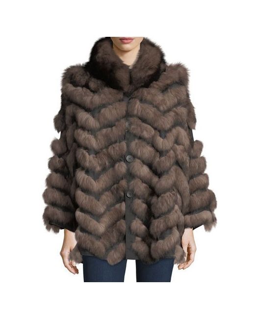 Belle Fare Reversible Fur-Trim Coat One Size