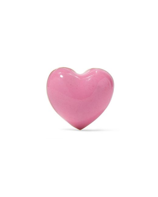 Alison Lou Pink Heart 14-karat And Enamel Earring
