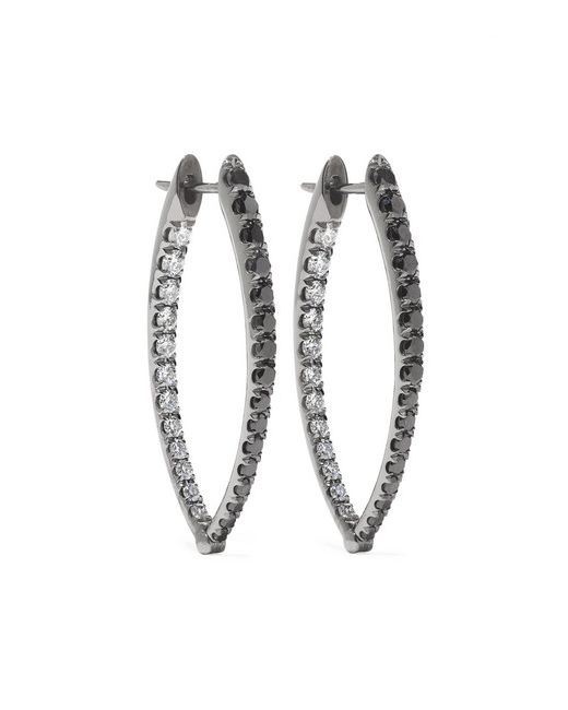 Melissa Kaye Cristina Medium 18-karat Blackened Diamond Earrings