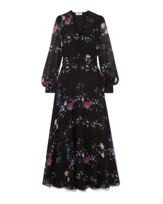 Equipment Tabitha Simmons Clemense Ruffled Floral-print Silk-chiffon Maxi Dress