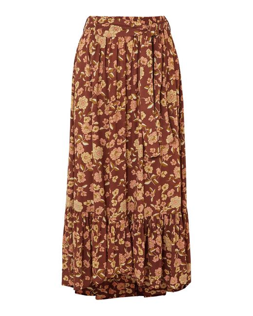 Faithful the Brand Sabila Ruffled Floral-print Poplin Maxi Skirt
