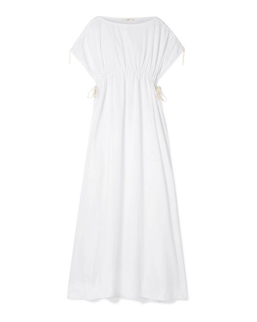 The Row Nea Oversized Gathered Cotton-poplin Gown
