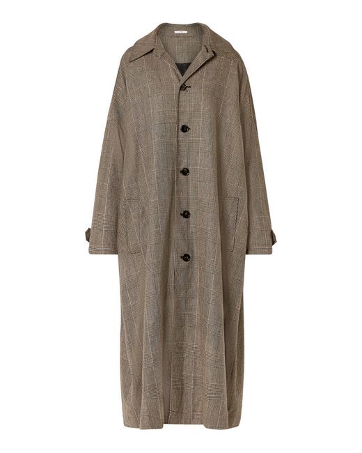 Co Checked Woven Trench Coat
