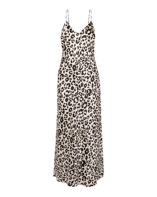 Anine Bing Rosemary Leopard-print Silk-satin Maxi Dress Off-
