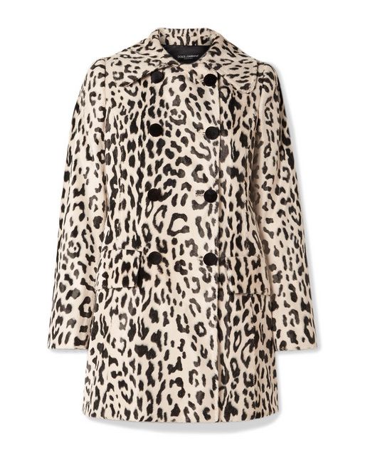 Dolce & Gabbana Double-breasted Leopard-print Faux Fur Coat Leopard