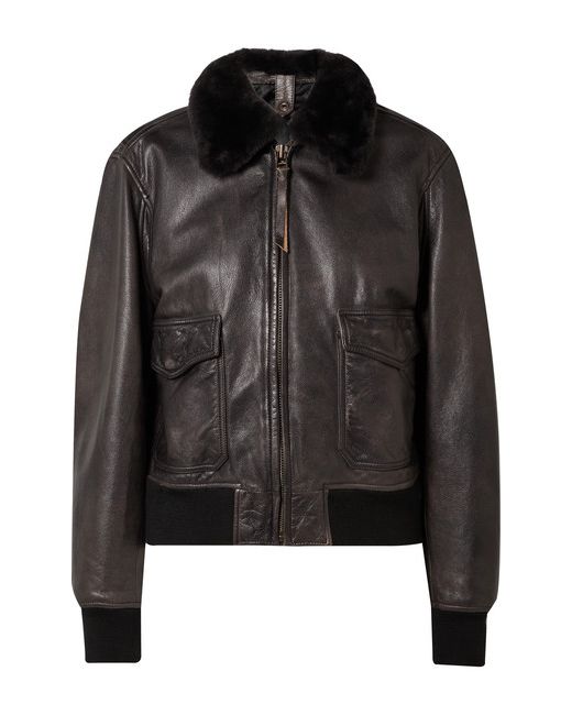 Re/Done 40s Shearling-trimmed Leather Jacket