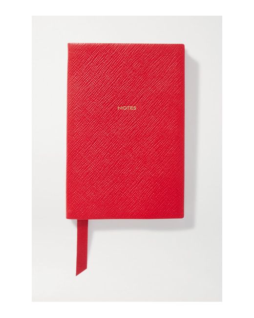 Smythson Panama Notes Textured-leather Notebook one