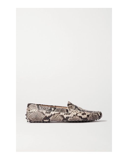 Tod's Gommino Snake-effect Leather Loafers