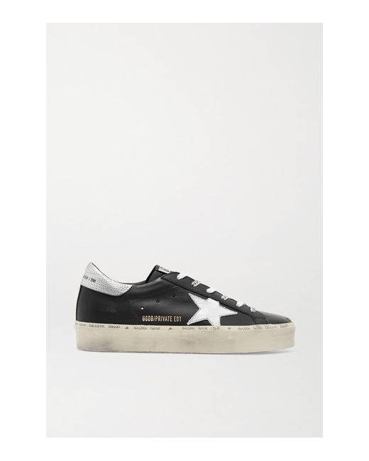 Golden Goose Hi Star Distressed Leather Sneakers