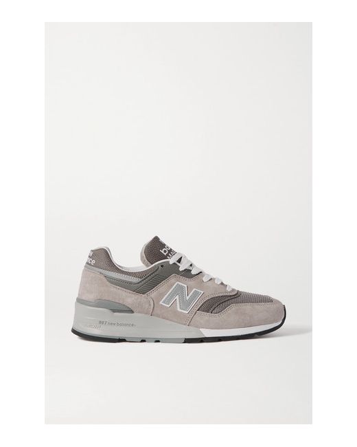 New Balance 997 Suede Mesh And Textured-leather Sneakers