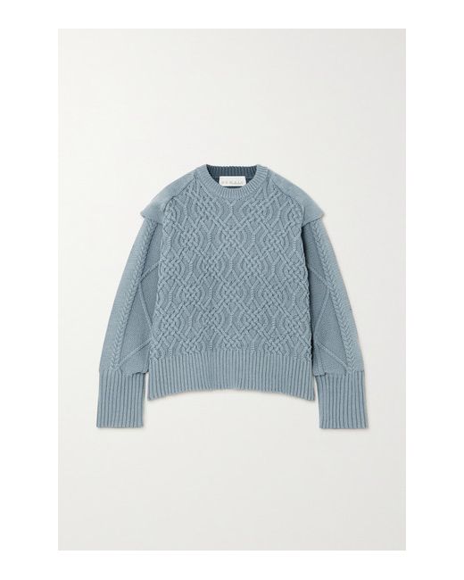 REMAIN Birger Christensen Diana Cable-knit Cotton-blend Sweater