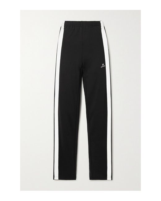 Balenciaga Striped Embroidered Tech-jersey Track Pants