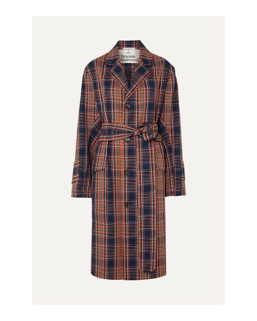 Vivienne Westwood Ophelia Checked Cotton-twill Trench Coat