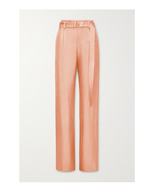 Lapointe Belted Silk-twill Wide-leg Pants