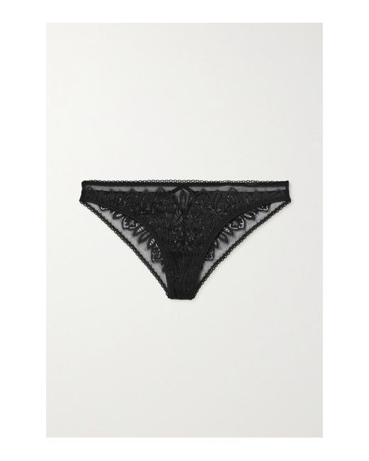 Calvin Klein Picot-trimmed Stretch-lace And Tulle Briefs