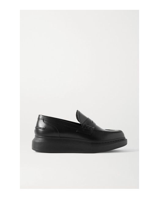 Alexander McQueen Glossed-leather Exaggerated-sole Loafers