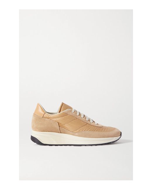 Common Projects Track Classic Leather-trimmed Suede And Ripstop Sneakers