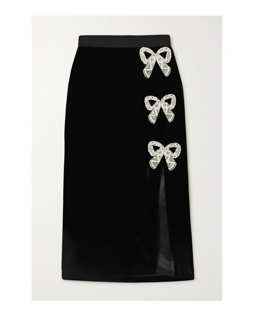 Saloni Kirsten Embellished Velvet Skirt