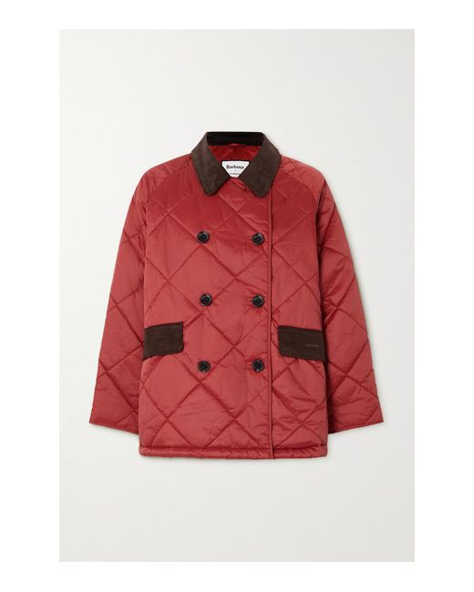 Barbour Alexachung Delia Corduroy-trimmed Quilted Cotton-shell Jacket
