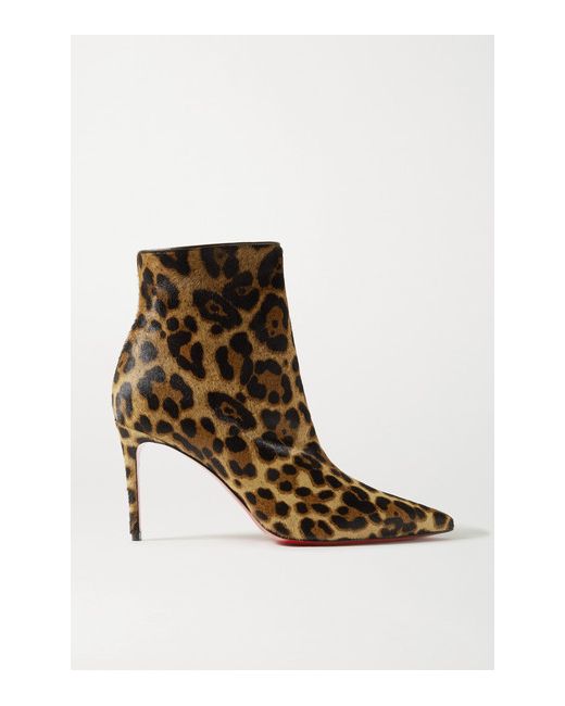 Christian Louboutin So Kate Booty 85 Leopard-print Calf Hair Ankle Boots