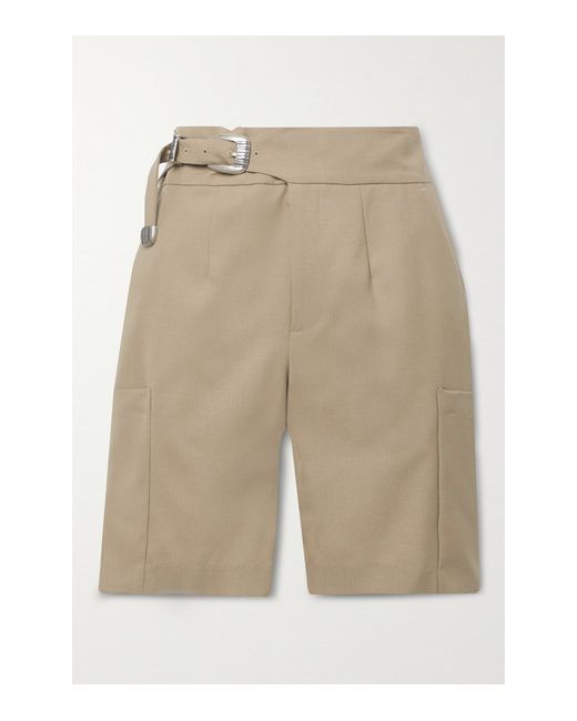Andersson Bell Diego Belted Wool-blend Shorts