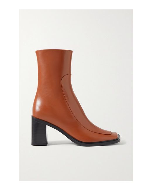The Row Patch Paneled Leather Ankle Boots