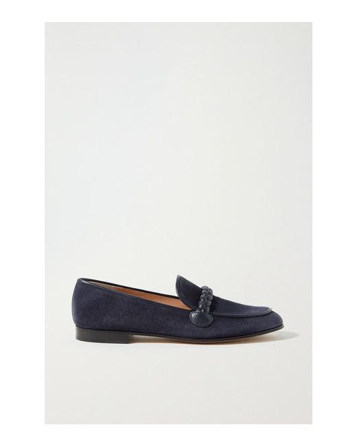 Gianvito Rossi Belem 15 Leather-trimmed Suede Loafers