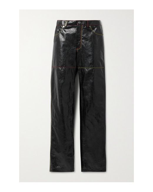 Peter Do Crinkled-leather Straight-leg Pants