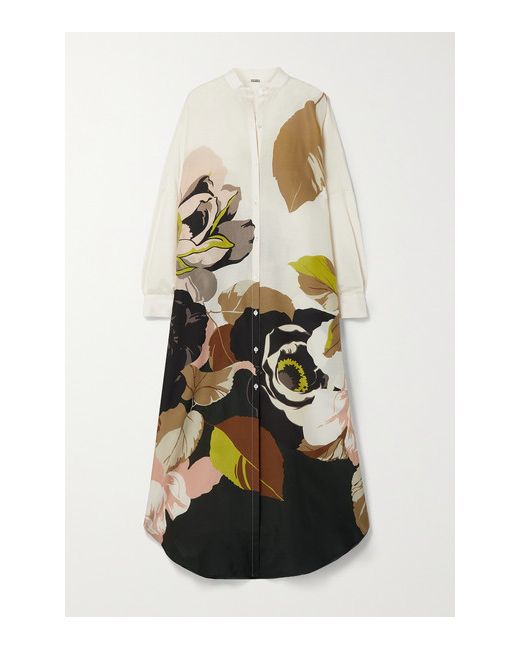 Adam Lippes Oversized Floral-print Cotton And Silk-blend Voile Kaftan