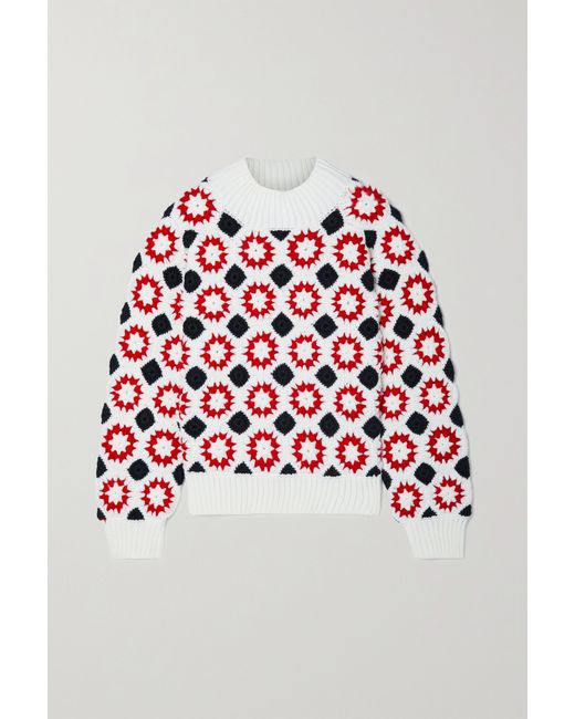 Moncler Grenoble Crocheted Wool Sweater