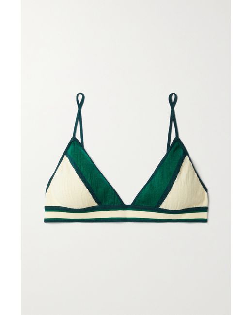 Dodo Bar Or Pablo Color-block Ribbed-knit Soft-cup Triangle Bra