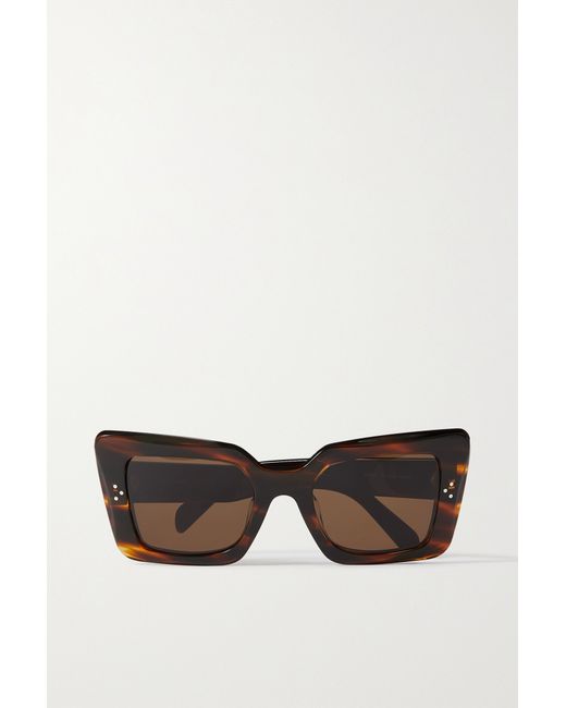 Celine Oversized Square-frame Leopard-print Acetate Sunglasses