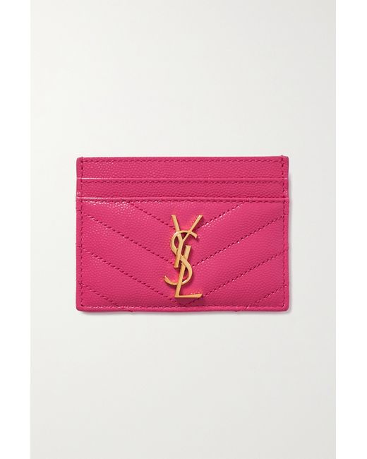 Saint Laurent Monogramme Quilted Textured-leather Cardholder