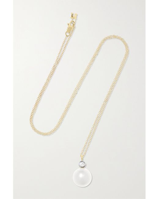 Mateo 14-karat Pearl And Diamond Necklace one