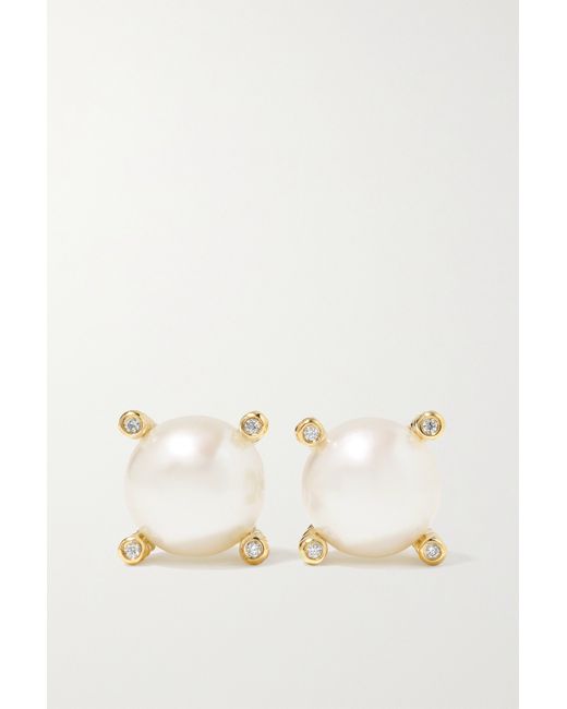 David Yurman 18-karat Pearl And Diamond Earrings one