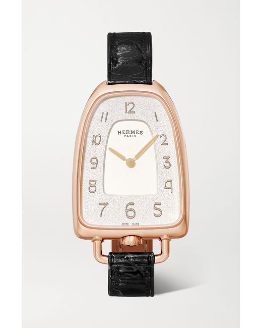 Hermès timepieces Galop Dhermès 26mm Medium 18-karat Rose And Alligator Watch one